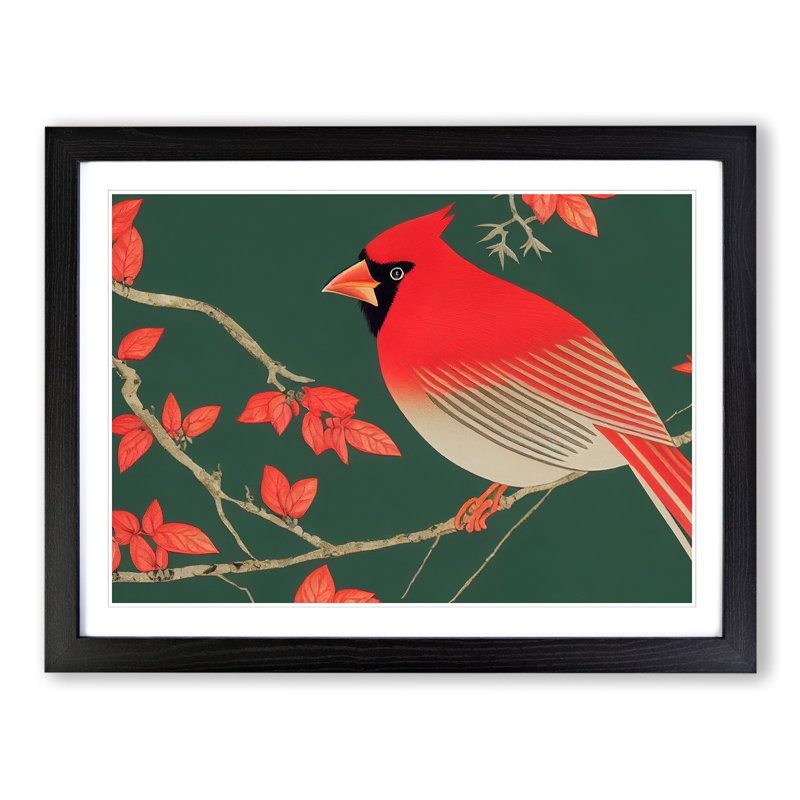 Cardinal Bird Vol.8 - Single Picture Frame Print, Black Framed, 46cm H x 64cm W x 2cm D