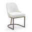 Boucle Fabric Full Back Side Chair in White