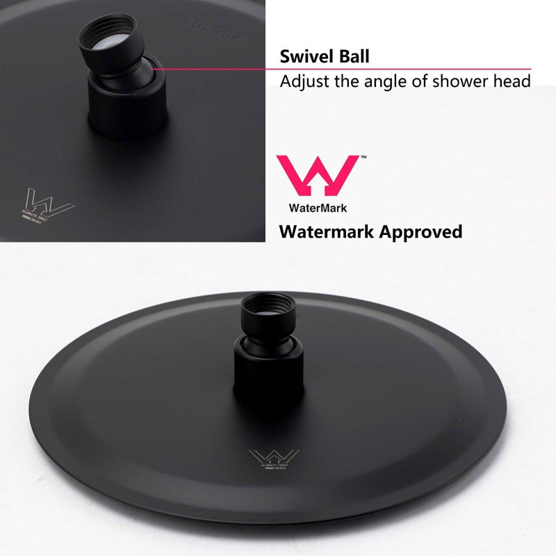 Rain Shower Head, Matte Black