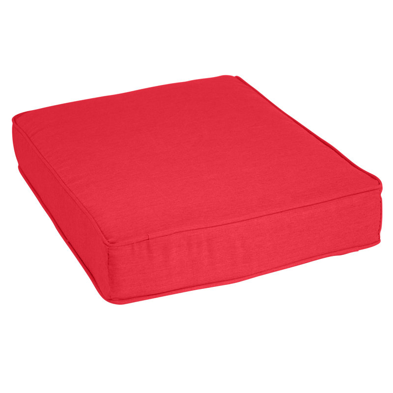 Coussin de repose-pieds d'extérieur Sunbrella®, Toile Sunbrella® rouge Jockey