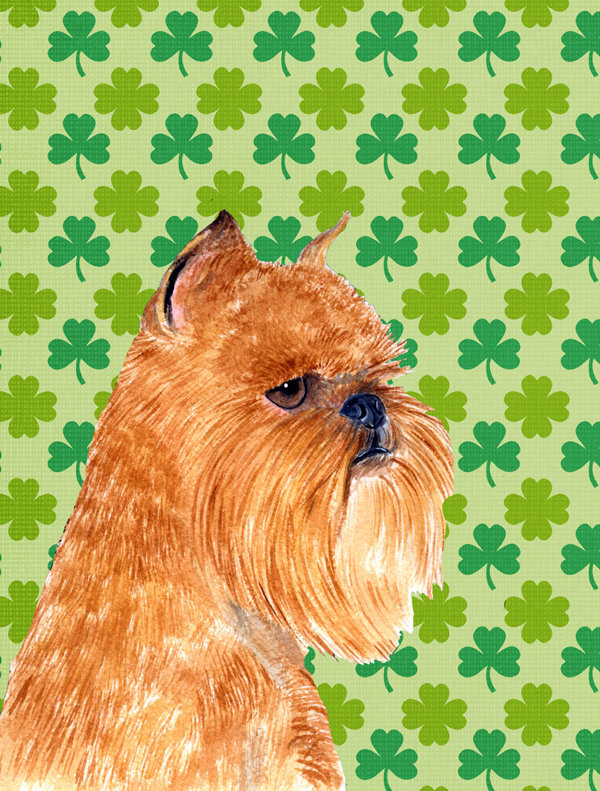 Drapeau de jardin à 2 côtés st. patrick day trèfle, Griffon bruxellois (roux)