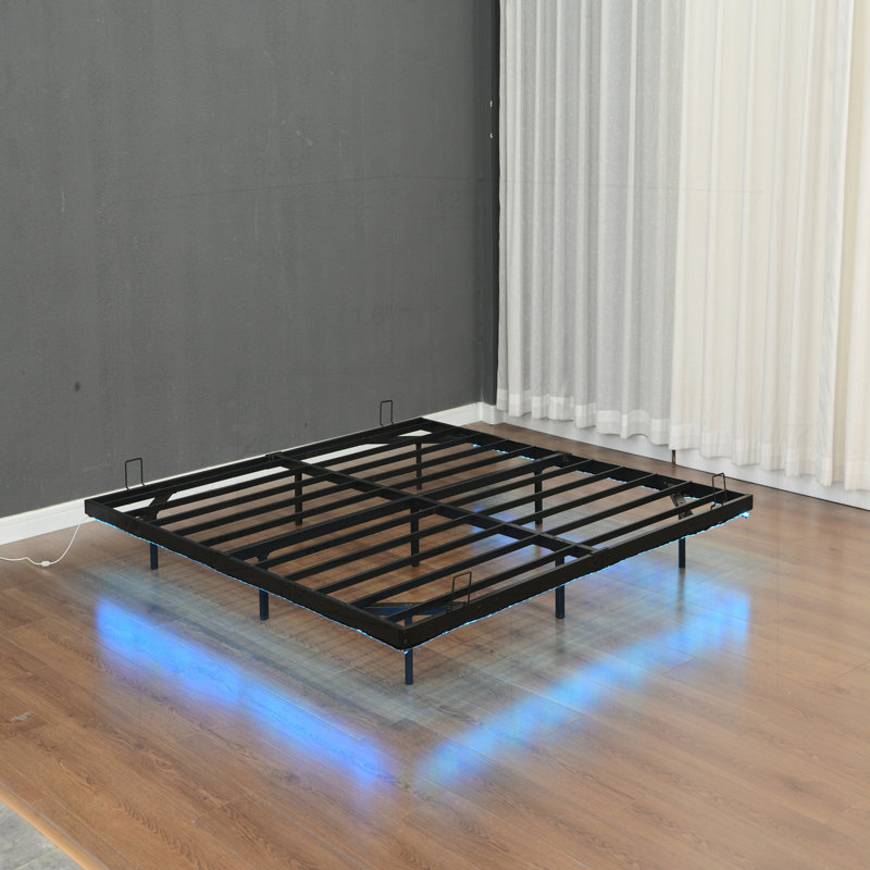 Stunning Metal Platform Bed with LED Lights and Stable Construction for Peaceful Sleep