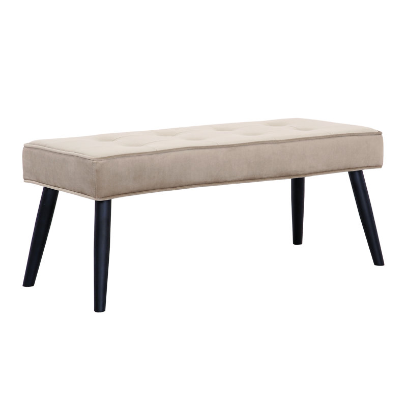 Kirsten Upholstered Bench, Beige Velvet