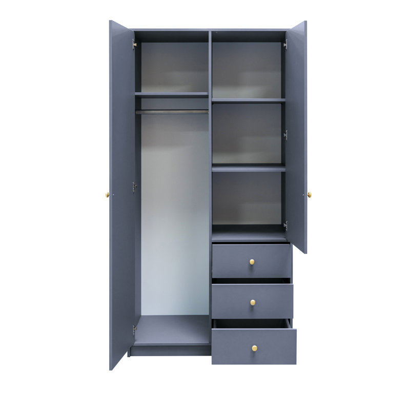 Manufactured Wood Wardrobe, Light Blue