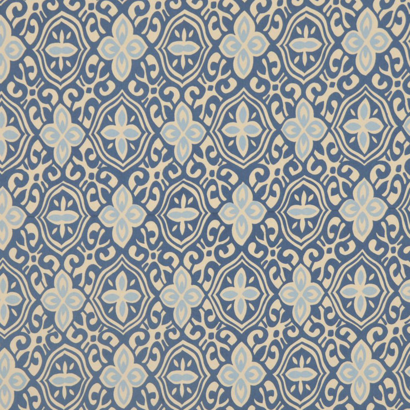 Damask Fabric, Indigo