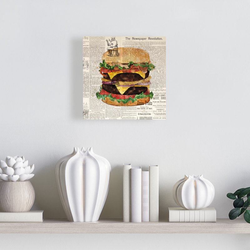 Vintage Double Cheeseburger Canvas | American Kitchen Decor