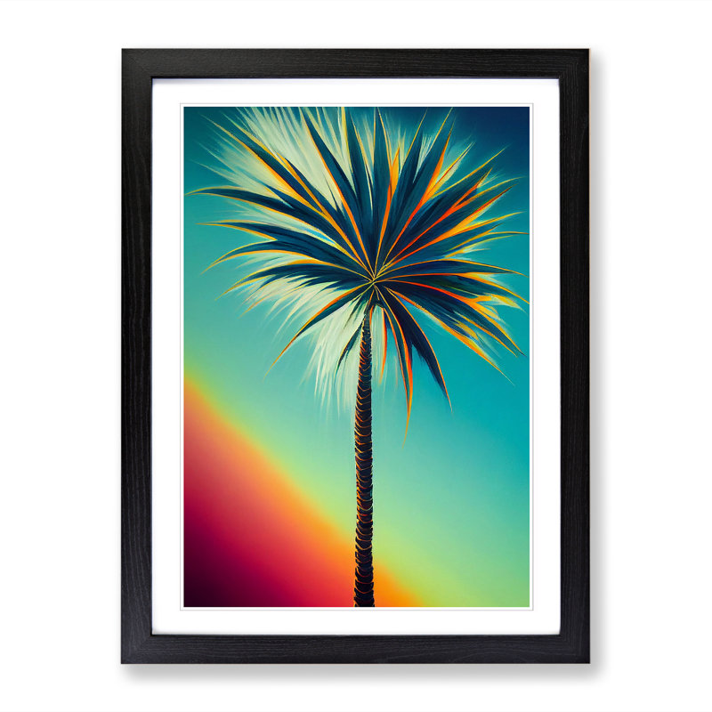 CAN-V0523-1693X Palm Tree Art Vol.2 - Wrapped Canvas Print, Black, 46cm H x 34cm W x 2cm D