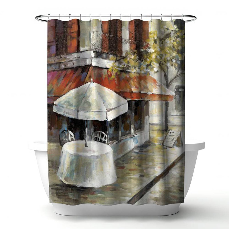 Shower Curtain ST2 – Polyester Shower Curtain, Dye Sublimation Print, 71" W × 74" L
