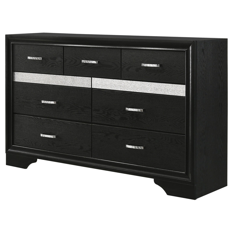 Commode 9 tiroirs, Noir