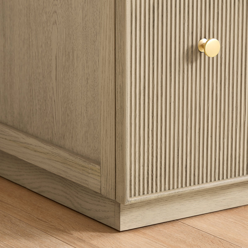 Ensemble de meuble-lavabo simple autoportant 48 po avec plateau en quartz Calacatta Rally, Chêne naturel