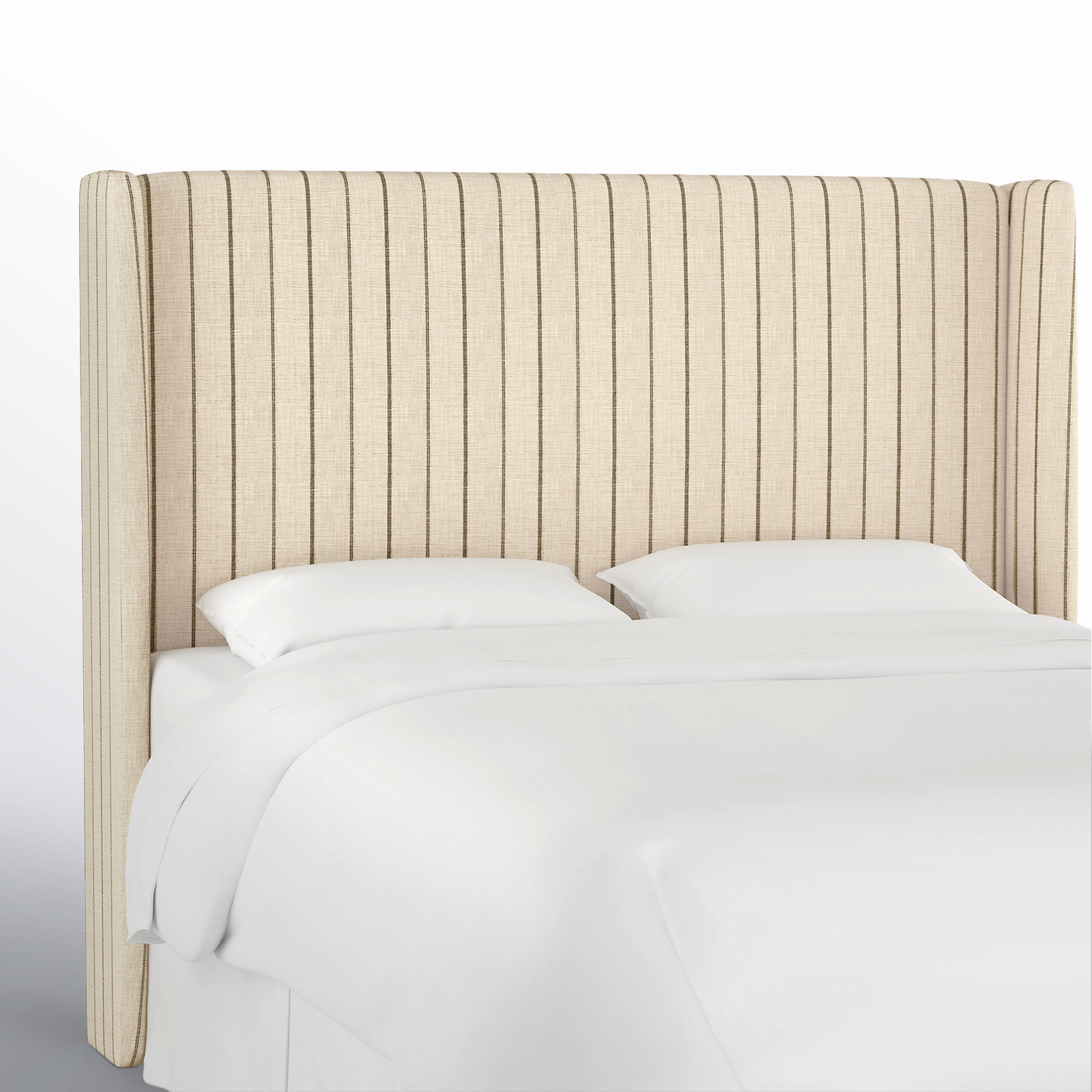 Tilly Upholstered Headboard, King, Fritz Charcoal Stripe