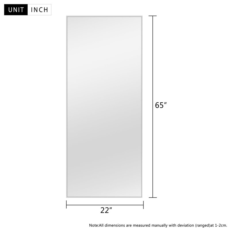 Miroir pleine grandeur en métal, Argent
