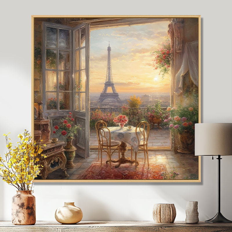 Impression sur toile, H 30 po x l 30 po, Reproduction avec cadre flottant, Doré