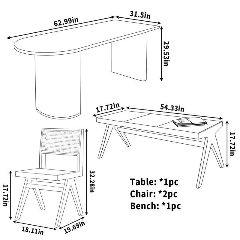 Dabrielle, 29.53"H x 62.99"L x 31.50"W