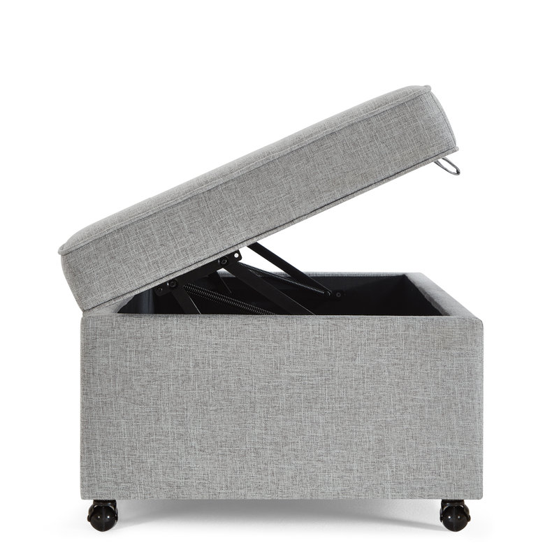 Grand repose-pieds de rangement avec roulettes Modern, Gris