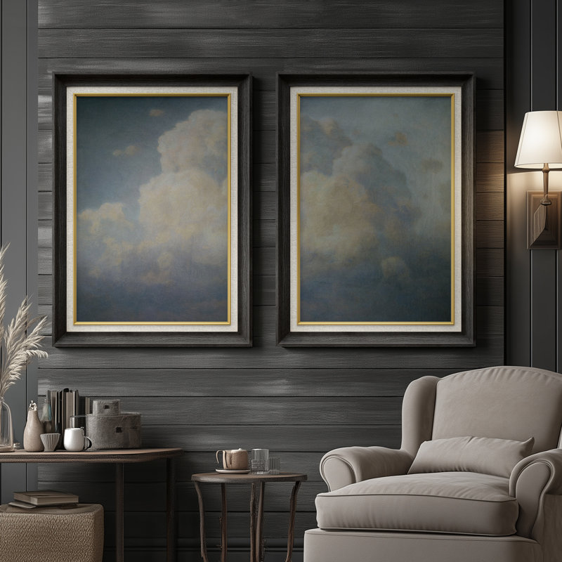 Ensemble de 2 œuvres d'art encadrées de qualité supérieure sur toile de qualité supérieure avec cadre de 26 po x 36 po, Noir