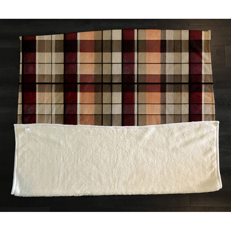 Throw Blanket, 68" W x 80" L, Checkered/Abstract, Red/Brown/Orange