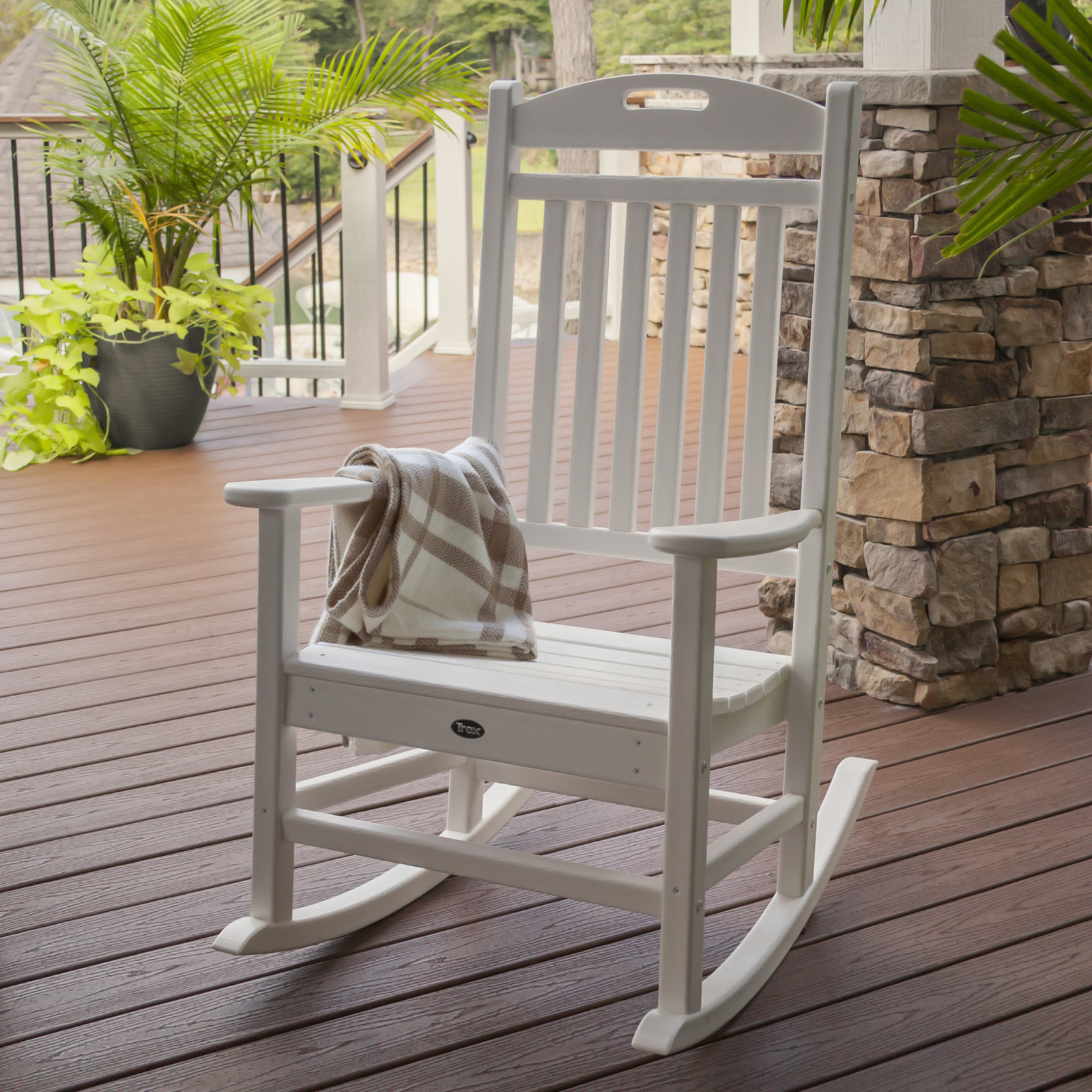 POLYWOOD® Yacht Club Patio Rocking Chair, Classic White