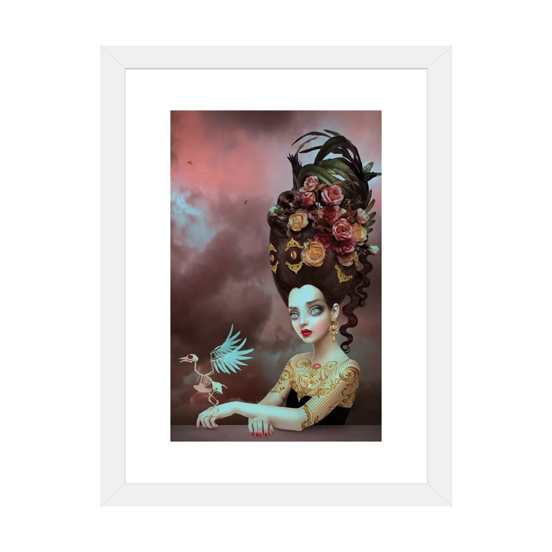 « Solace » par Natalie Shau-impression d’art graphique, H 24 po x l 16 po x P 1 po, Papier encadré blanc, Blanc