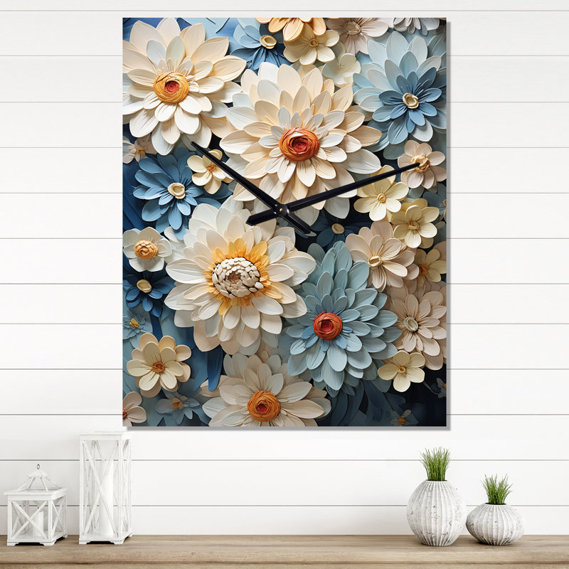 Andrija - Zinnias Very Large Wall Clocks, Small