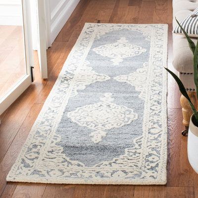 Micro-Loop Hand Tufted Wool/Cotton Oriental Rug in Ivory
