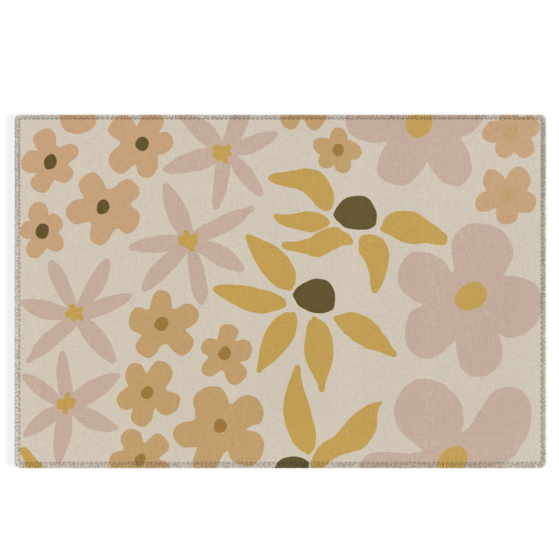 Floral Indoor Rug, Rectangle 5' x 7'