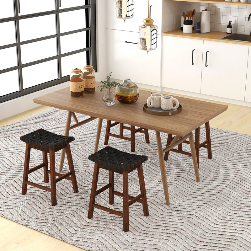 Nenia Counter Stool with Solid Wood Frame
