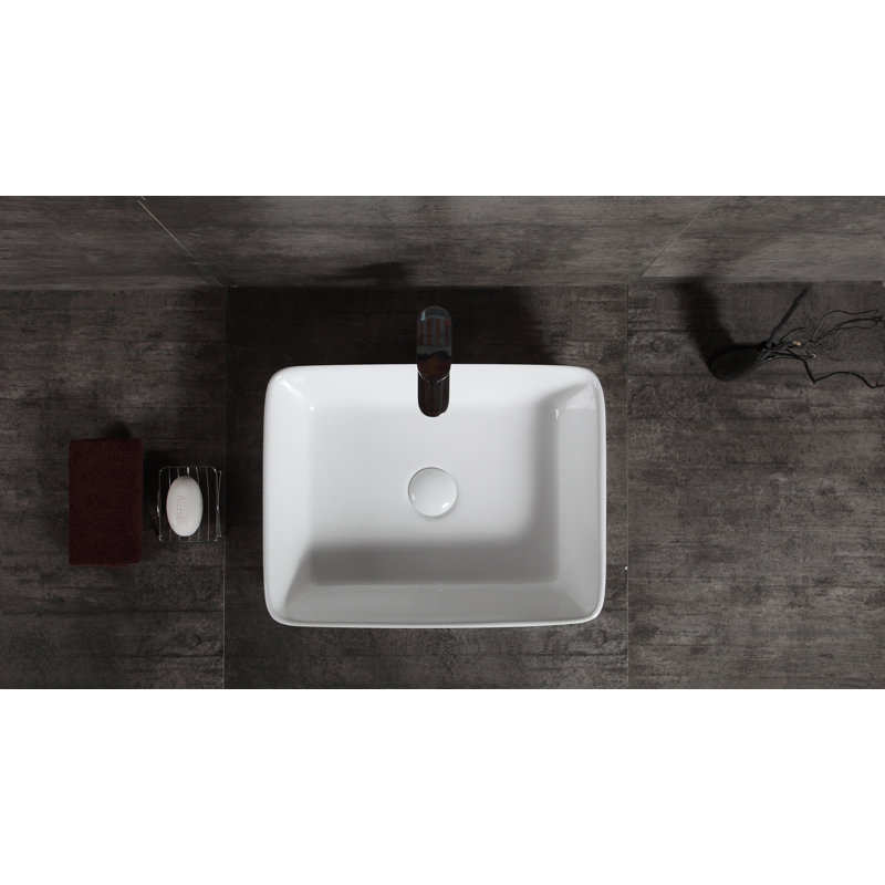 Lavabo de salle de bain rectangulaire en céramique pour bateau Norcross
