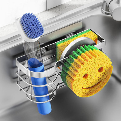 Stainless Steel Movable Brush Holder Dish Cloth Hanger
