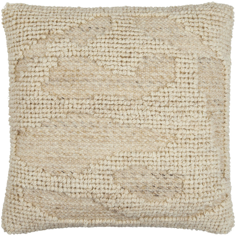 Sand Dunes Wool Blend Reversible Throw Pillow, Down Blend, 22"H x 22"W