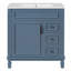 Meuble-lavabo compact avec lavabo en céramique, 2 tiroirs et tablette réglable pour les petits espaces-1550008578