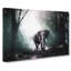 Elephant Roaming In A Green Forest In Abstract - Wrapped Canvas Painting-55317241