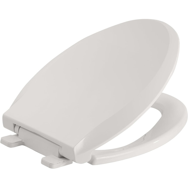 Vintage Beige 19 Inch Elongated Toilet Seat PP Combo Soft Close Quick Install, Beige