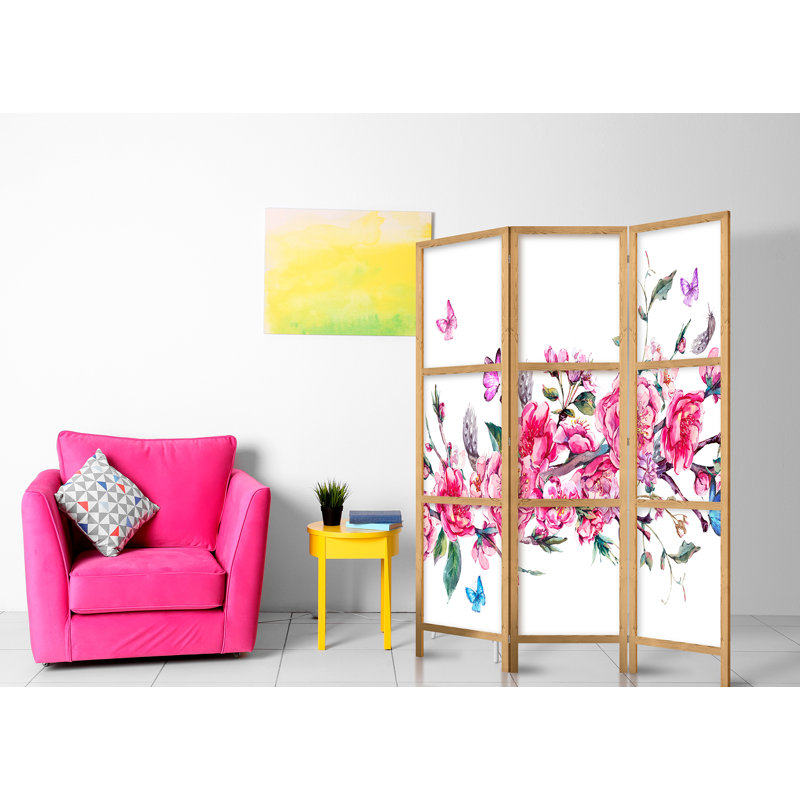 135 cm W x 171 cm H 3 - Panel Solid Wood Folding Room Divider