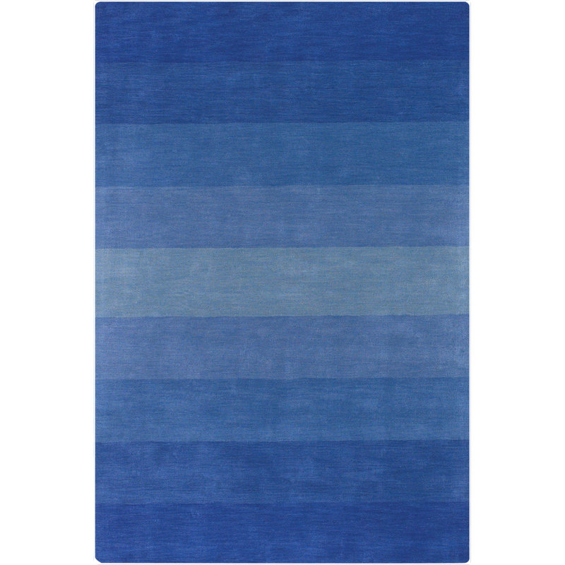 Tapis bleu en laine touffeté à la main Frias Authentic, 5 pi x 7 pi 6 po