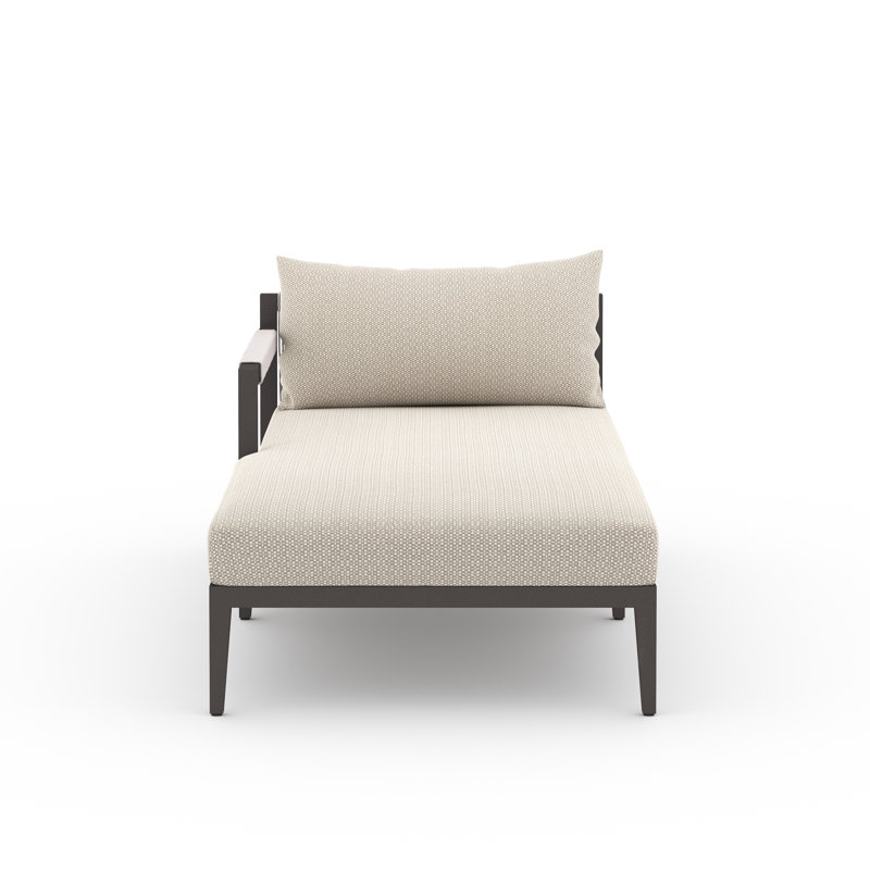 Sherwood Outdoor Teak Chaise Lounge, Ash, Black/Gray