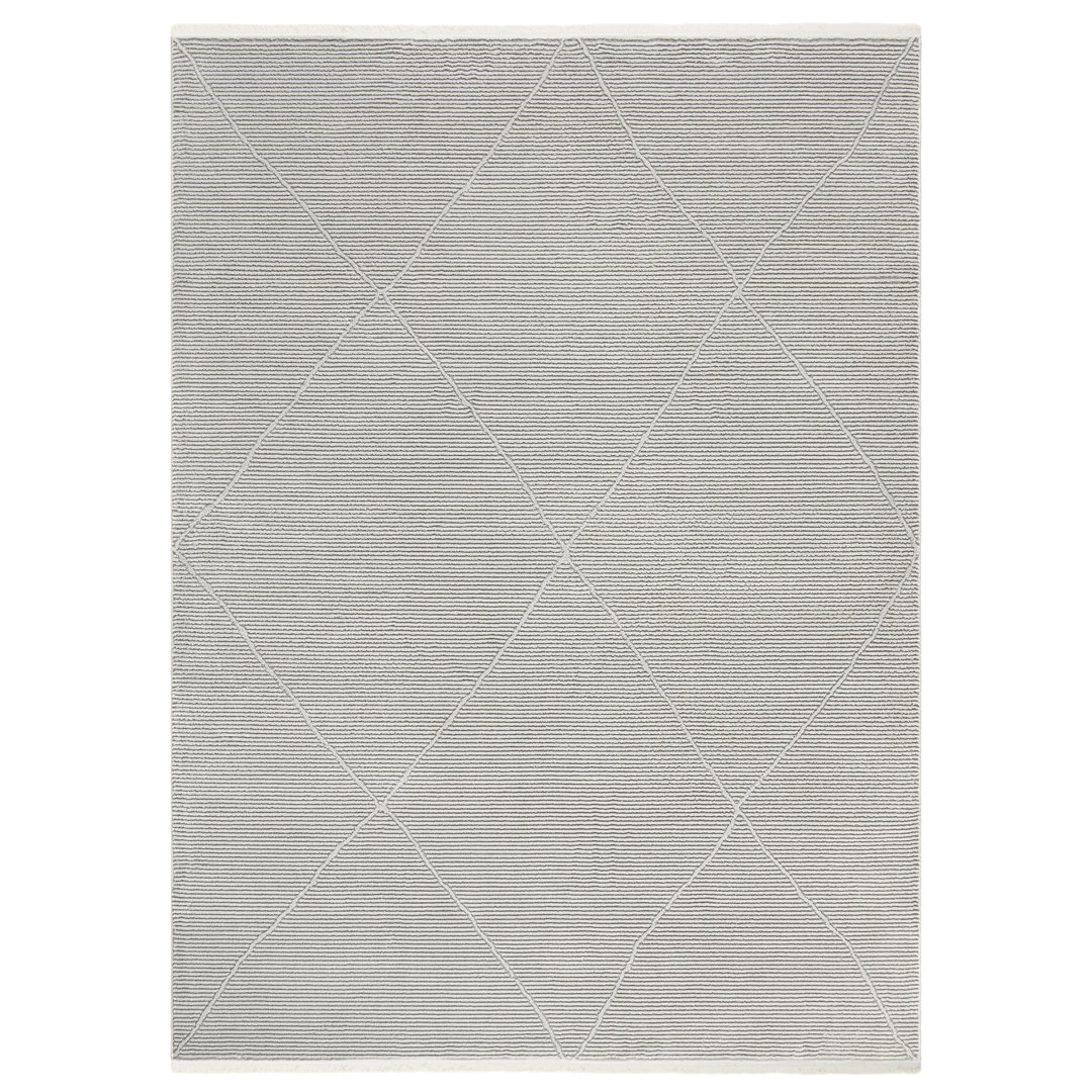 TOWN & COUNTRY LUXE Tretta Contemporary Diamonds Runner Area Rug with Plush High-Low Texture, Ivory Town & Country Living Rug