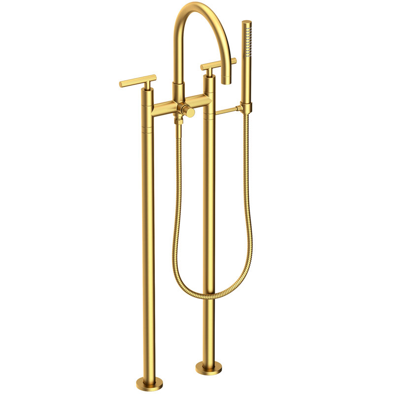 Exposed Tub & Hand Shower Set W/Risers, Satin Bronze