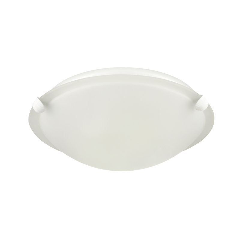Plafonnier encastré en verre blanc à 2 lumières de 3,94 po Krisley, H 3,94 po x l 12,28 po