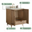 Meuble-lavabo de salle de bain autoportant 30 po entièrement assemblé en bois massif avec plateau blanc d'ingénierie entièrement assemblé