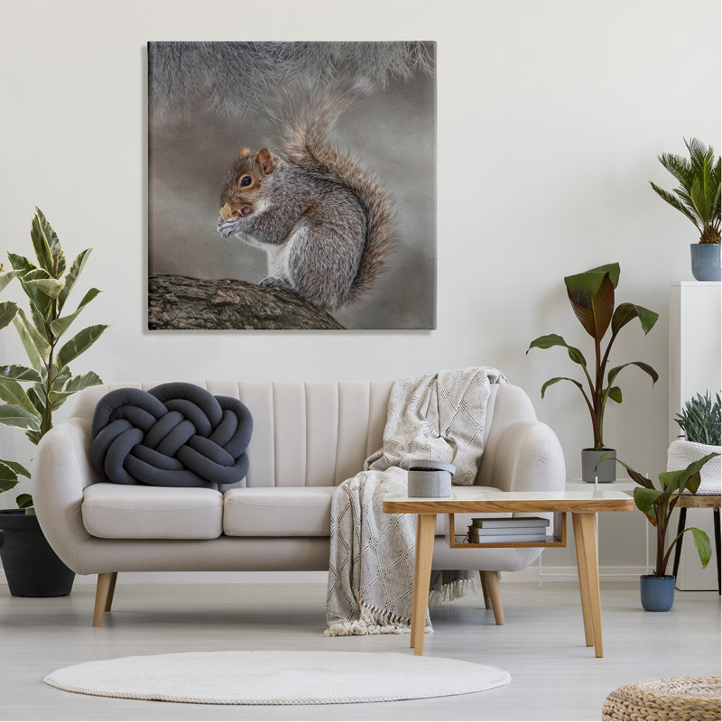 «Woodland Wildlife Squirrel» par Kelley Parker - impression sur toile tendue, H 36 po x l 36 po x P 1,5 po