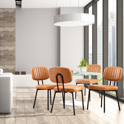 Ensemble de chaises de salle à manger rembourrées en polyuréthane avec dossier (ensemble de 4)