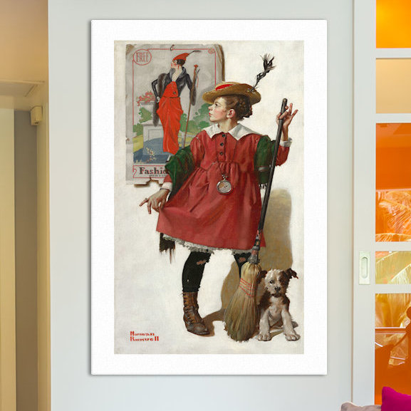 « the little model #2 » par norman rockwell, reproduction d’art sur toile tendue, H 18 po x l 12 po x P 1,5 po