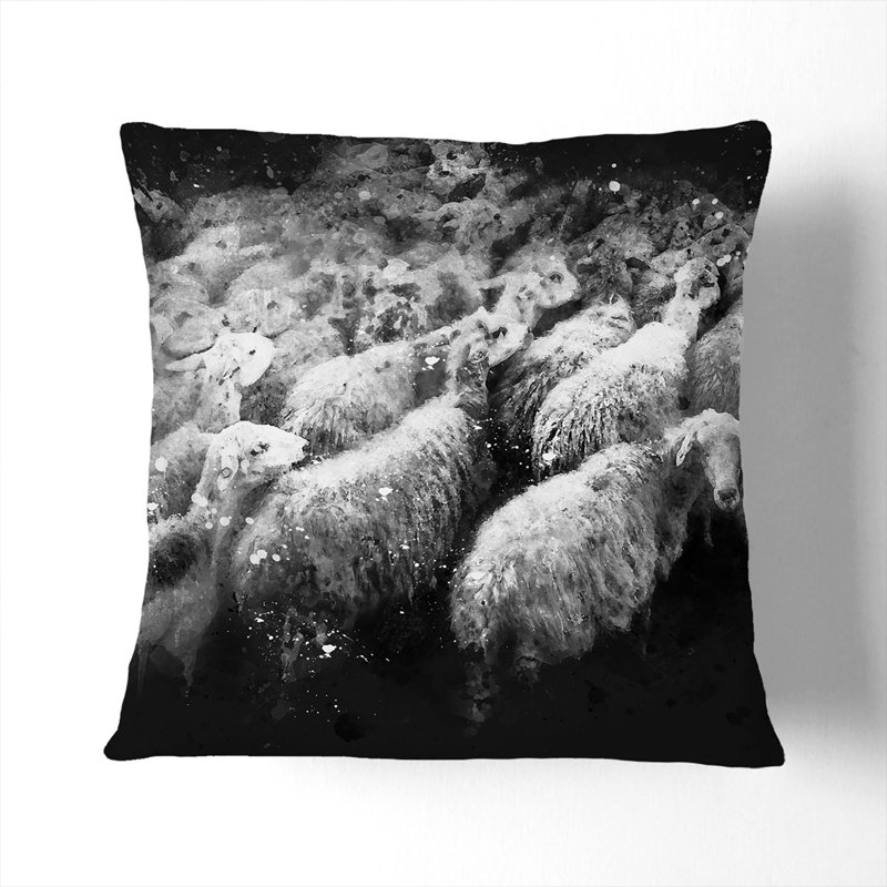 Flock of Sheep Vol.1 Paint Splash Scatter Cushion, 40cm H x 40cm W x 15cm D