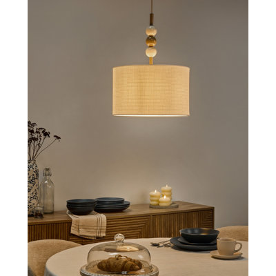 Pendant Lamp LOKY Metal White/ Beige