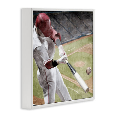 Baseball Swing In Action, giclée encadrée, design par Kim Allen