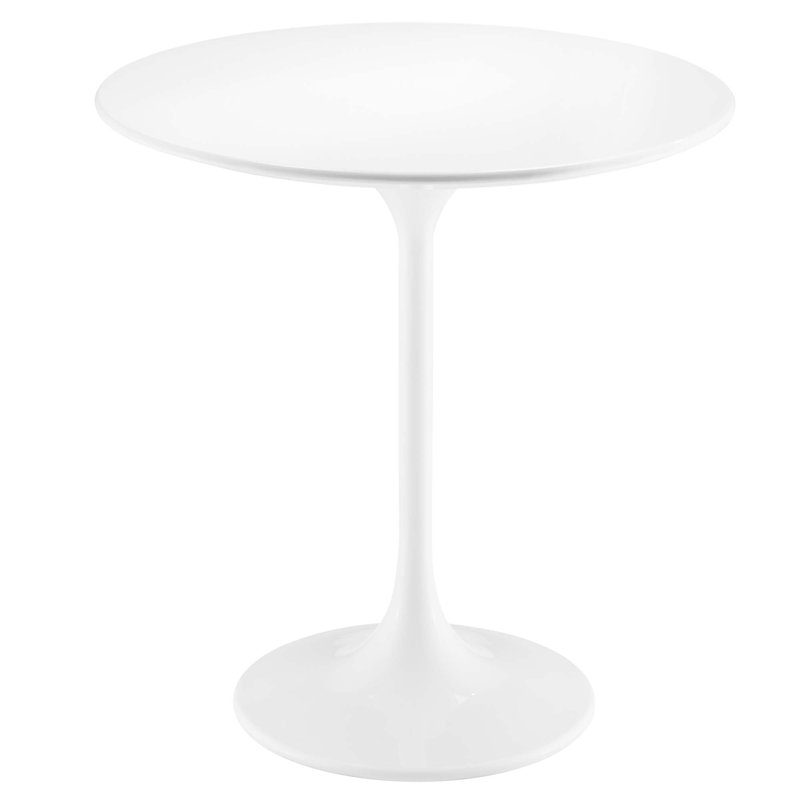 Modway Lippa Round Side Table, White, White