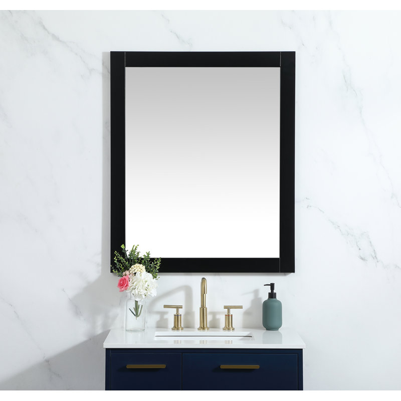 Miroir d'appoint Rosenow, Noir, H 36 po x l 30 po