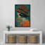 Élégance léopard orange, chapeau, dame, mode, BCBG, décoration de chambre, impression sur toile encadrée-107907852-107907855