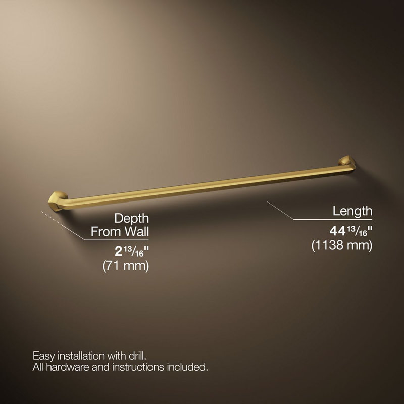 Barre d'appui occasion, 42", Laiton brossé